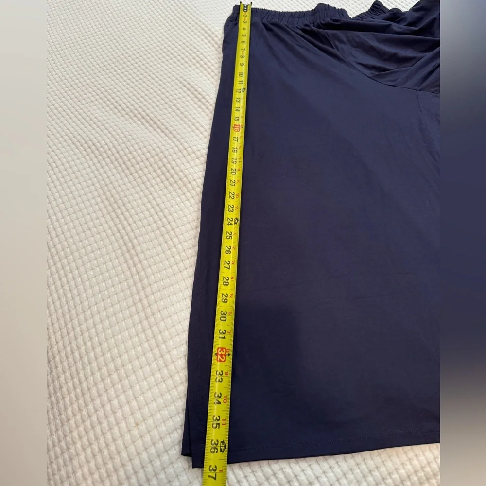 EUC Rai Crop Wide-Leg Pants double as a midi skirt XL navy blue purple - Picture 6 of 11